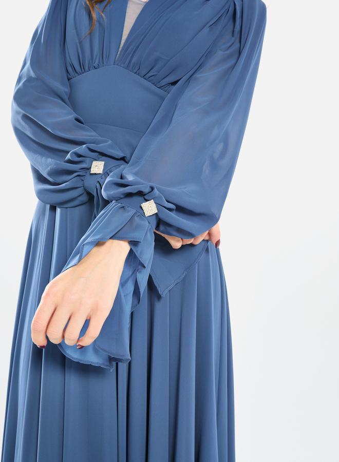 House of Moda Women Pleated Chiffon Maxi Dress - Image 5